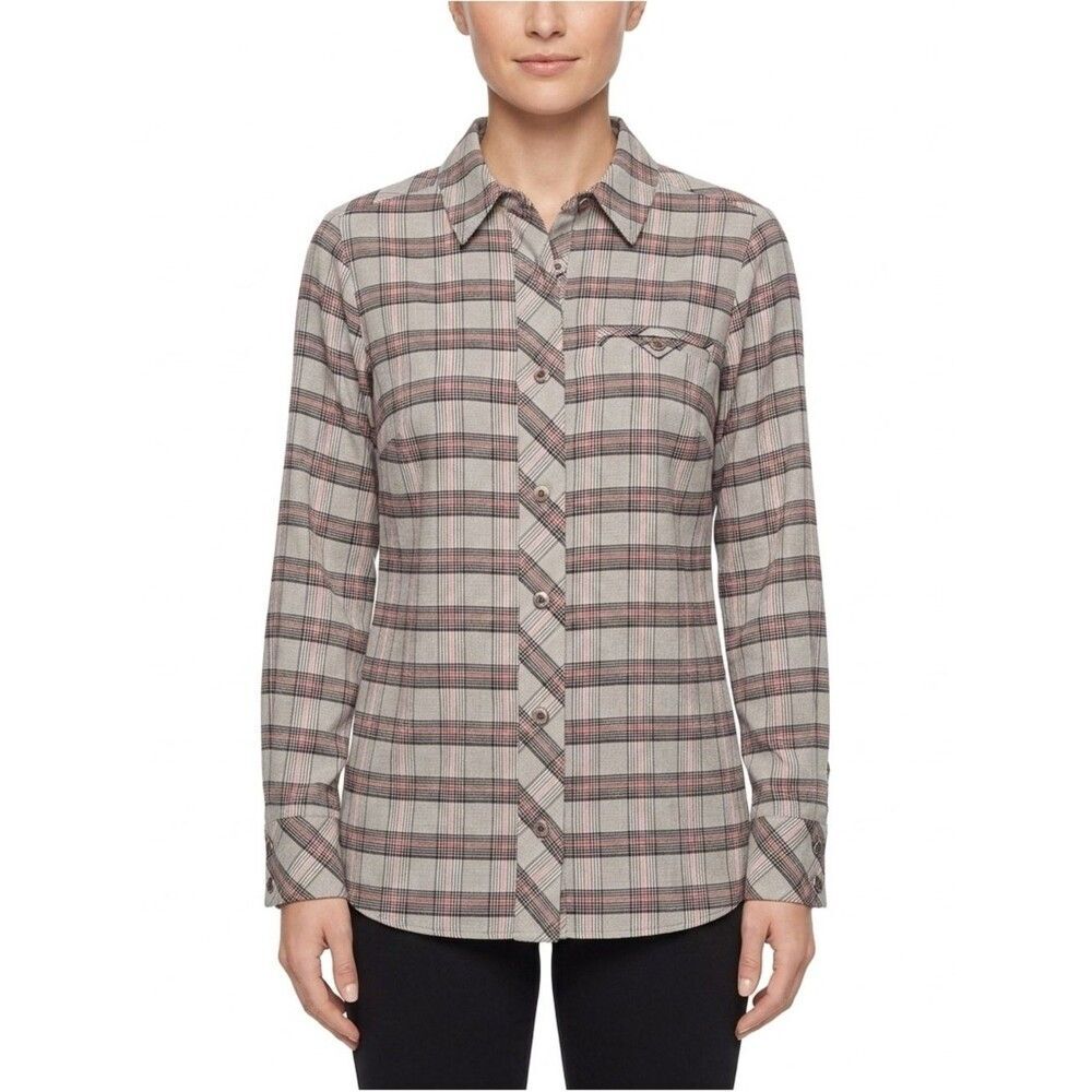 Cabi Plaid Hideout Button Front Shacket Jacket